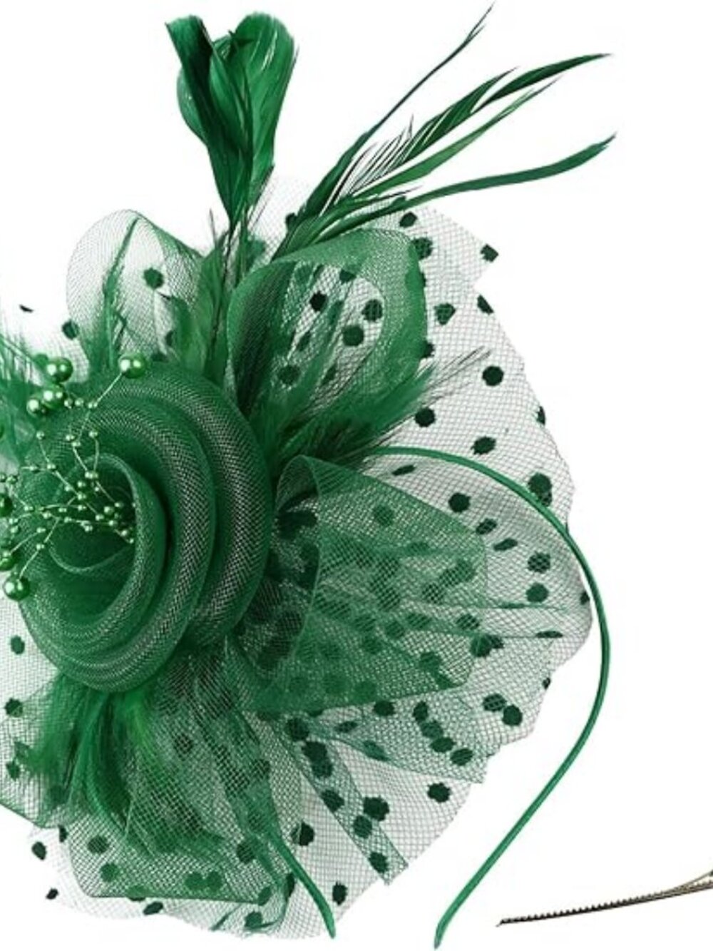 Women’s Fascinator Hat with Flower Mesh Feathers & Ribbon Tea Party Headband